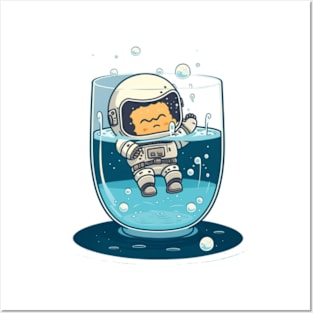 Astronaut in a glass of water Posters and Art